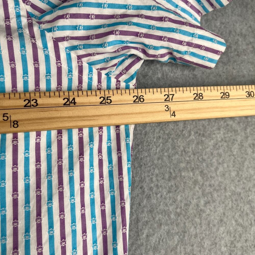 Robert Graham Shirt XXL Classic Fit Colorful Striped Button Up Short Sleeve Mens - Picture 7 of 9
